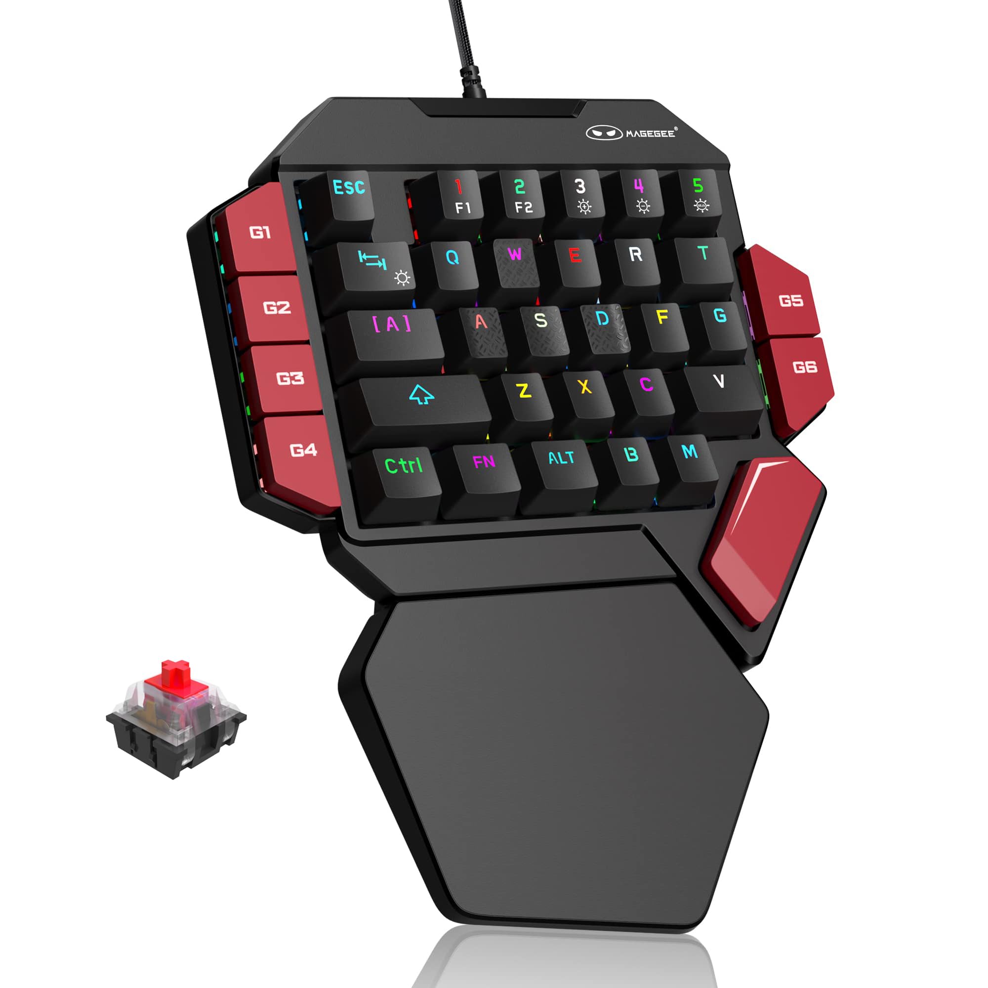 Amazon.com: MageGee One Handed Professional Gaming Keyboard, RGB